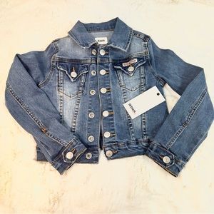HUDSON Denim Jean Jacket Small Blue Dark Wash Size: 6 Big Girl NWT.